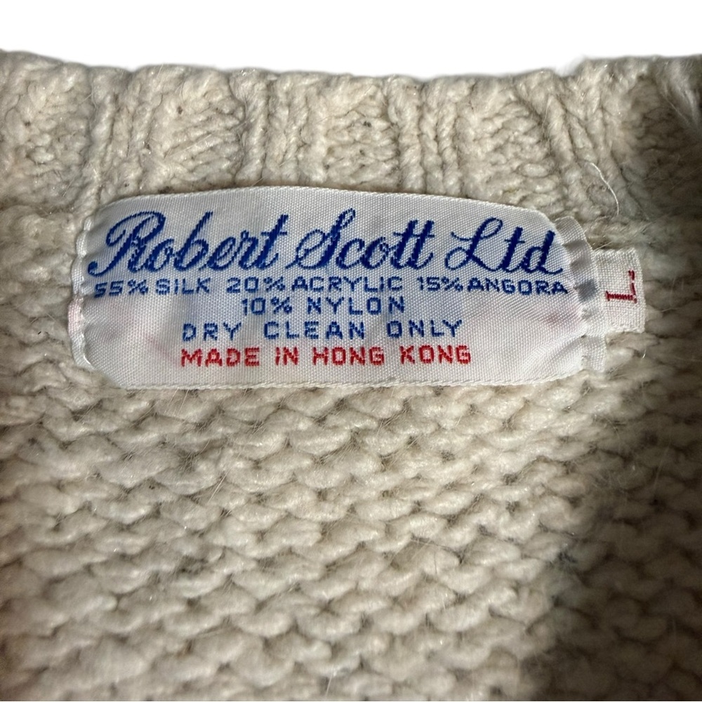 Robert Scott Ltd. Vintage Silk Angora Women's Cream Sweater - Picture 3 of 6